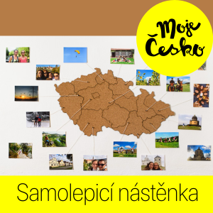 Moje Česko - samolepicí korková nástěnka na vzpomínky z výletů